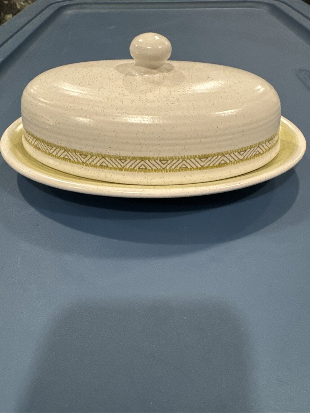 VTG Franciscan Earthenware Hacienda Green Butter Dish
